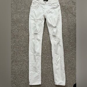 White Distressed Straight Jeans Refuge